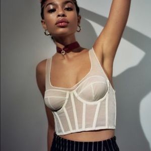 Urban Outfitters Mesh Bustier Crop Top